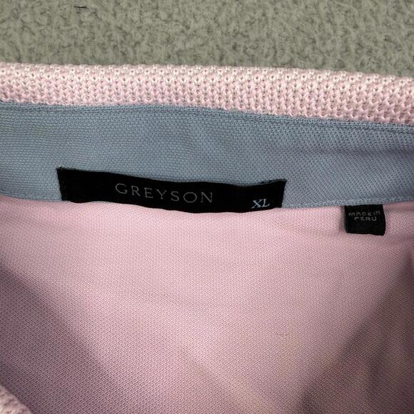 Greyson Polo Mens XLShirt Pink Solid Performance Pima Cotton Wolf Golf Shirt - Picture 5 of 12
